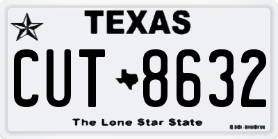 TX license plate CUT8632