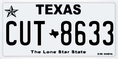 TX license plate CUT8633