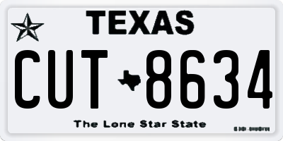 TX license plate CUT8634