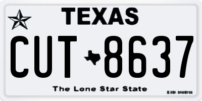 TX license plate CUT8637