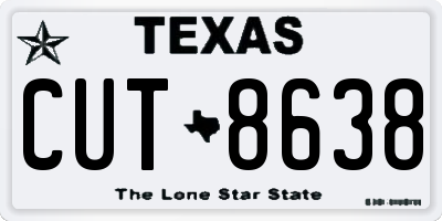 TX license plate CUT8638