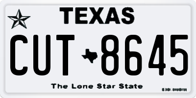 TX license plate CUT8645