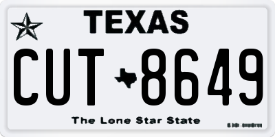 TX license plate CUT8649
