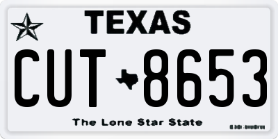 TX license plate CUT8653