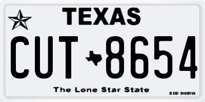 TX license plate CUT8654