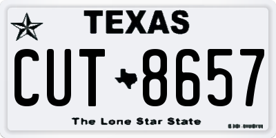 TX license plate CUT8657