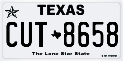 TX license plate CUT8658