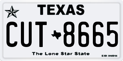 TX license plate CUT8665