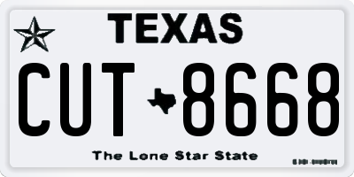 TX license plate CUT8668