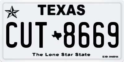 TX license plate CUT8669