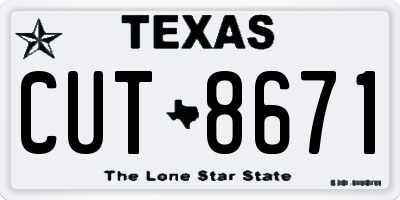TX license plate CUT8671