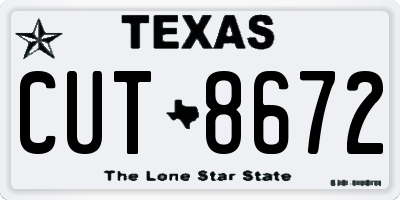 TX license plate CUT8672