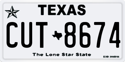 TX license plate CUT8674