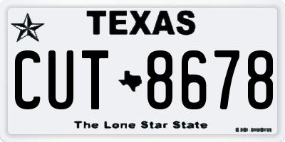 TX license plate CUT8678