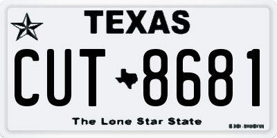 TX license plate CUT8681