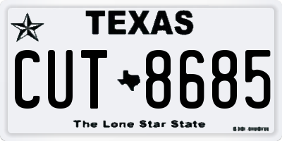 TX license plate CUT8685