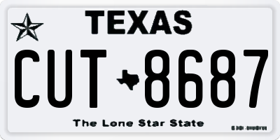 TX license plate CUT8687