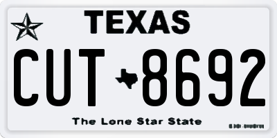 TX license plate CUT8692