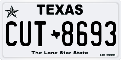 TX license plate CUT8693
