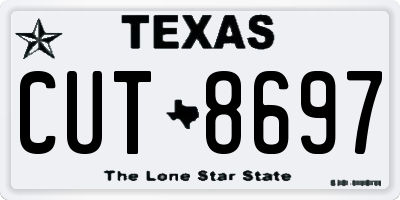TX license plate CUT8697