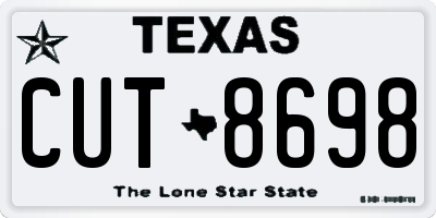 TX license plate CUT8698