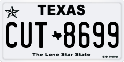 TX license plate CUT8699