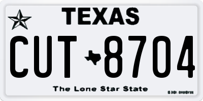 TX license plate CUT8704