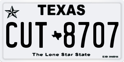 TX license plate CUT8707