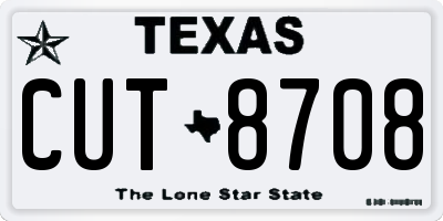 TX license plate CUT8708