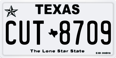 TX license plate CUT8709