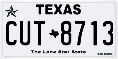 TX license plate CUT8713