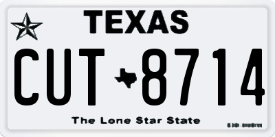 TX license plate CUT8714