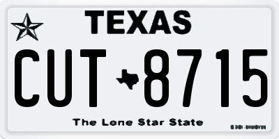 TX license plate CUT8715