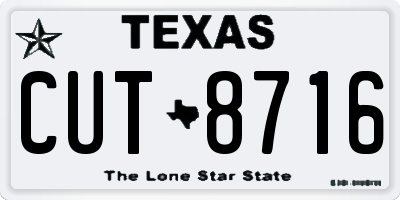 TX license plate CUT8716