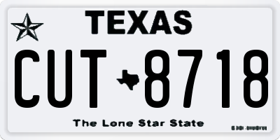 TX license plate CUT8718