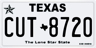 TX license plate CUT8720