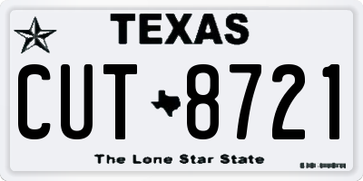 TX license plate CUT8721
