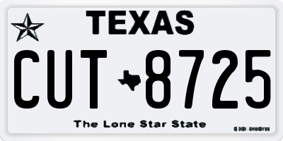 TX license plate CUT8725