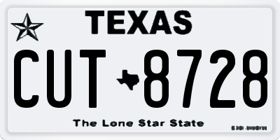 TX license plate CUT8728