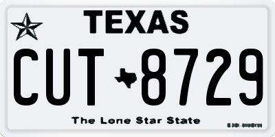 TX license plate CUT8729