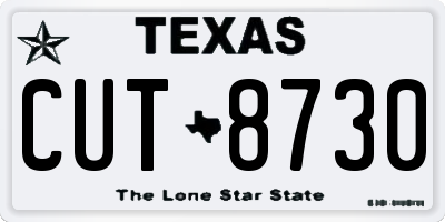 TX license plate CUT8730