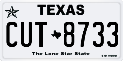 TX license plate CUT8733