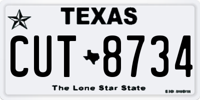 TX license plate CUT8734