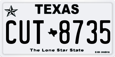 TX license plate CUT8735
