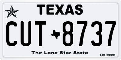 TX license plate CUT8737