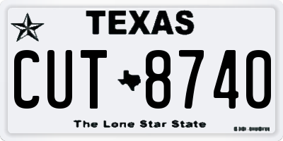 TX license plate CUT8740