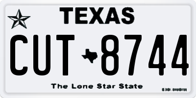 TX license plate CUT8744