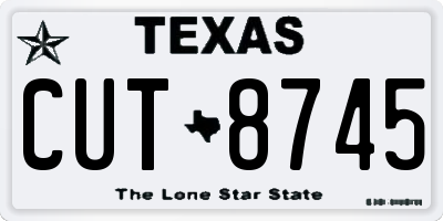 TX license plate CUT8745
