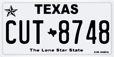 TX license plate CUT8748