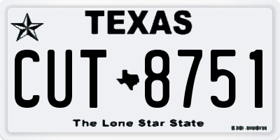 TX license plate CUT8751